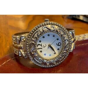 Women's Silver Tone Charming Charlie Bangle Bracelet Watch